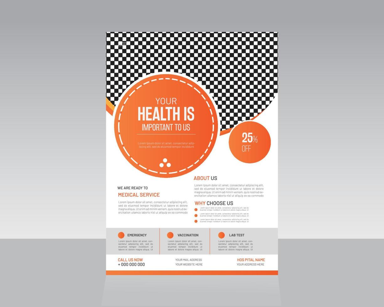 Medical or Health Care Flyer Template Design vector