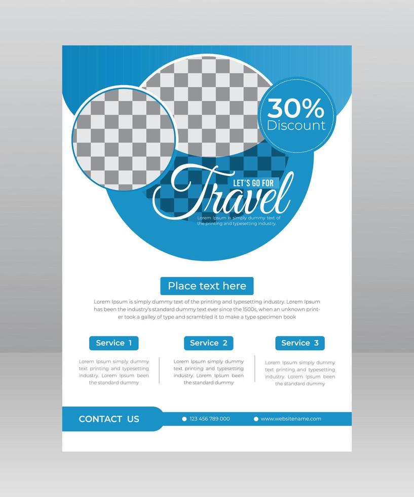 Tours or Travel Flyer Template Design vector