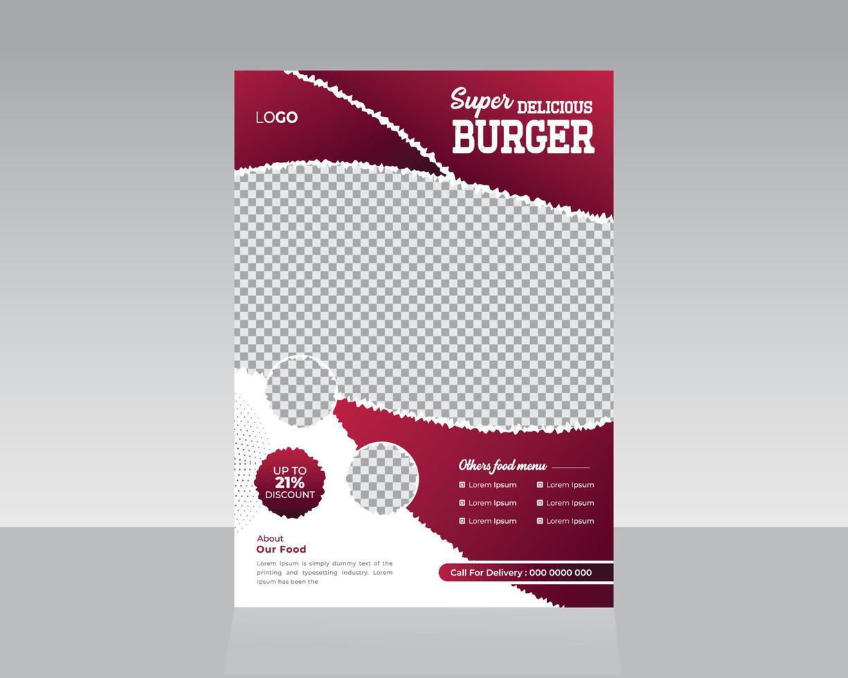 Delicious Food Flyer Template Design vector