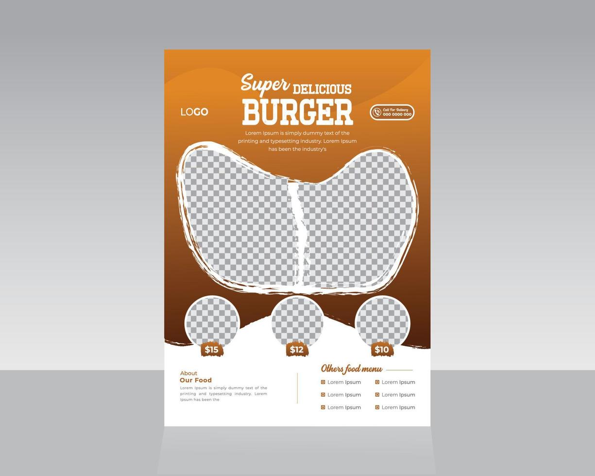 Delicious Food Flyer Template Design vector