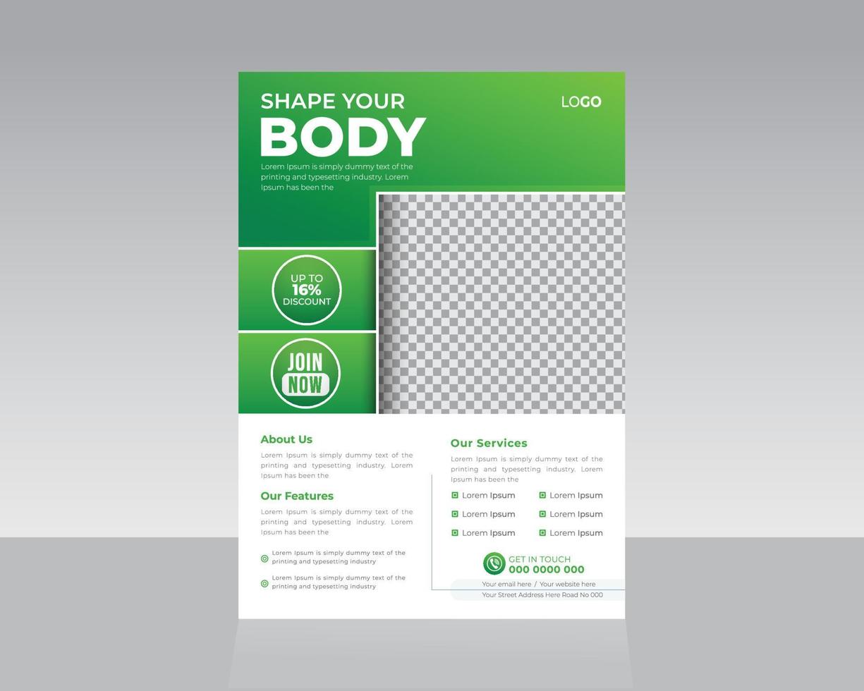 Gym Or Fitness Flyer Template Design vector