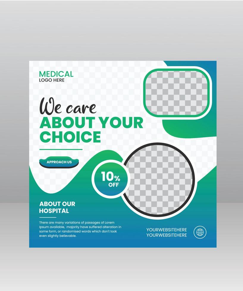 Medical or Healthcare Social Media Post vector