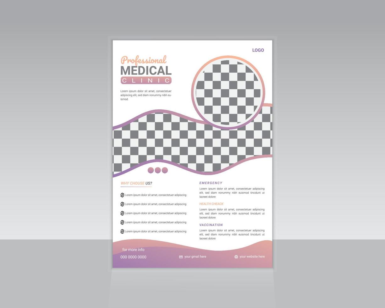 Medical or Healthcare Flyer Template Design vector