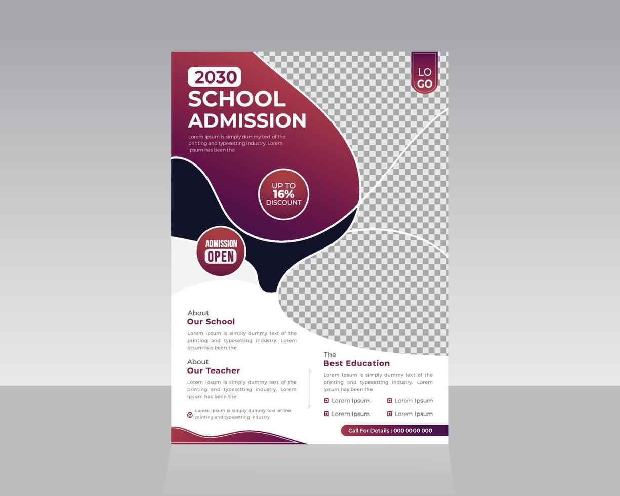 school Collage Flyer Template Design vector