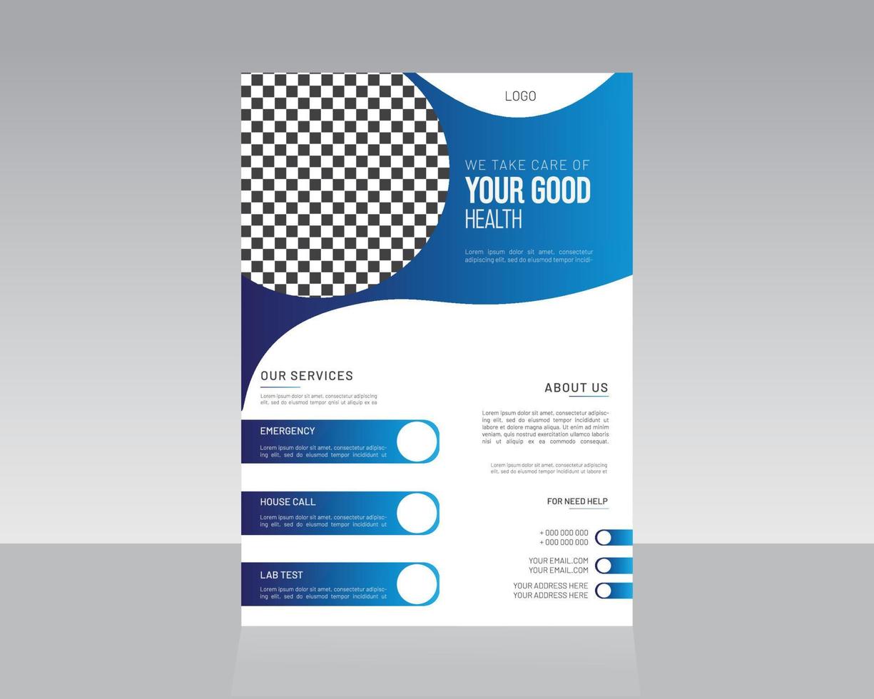 Medical or Health Care Flyer Template Design vector