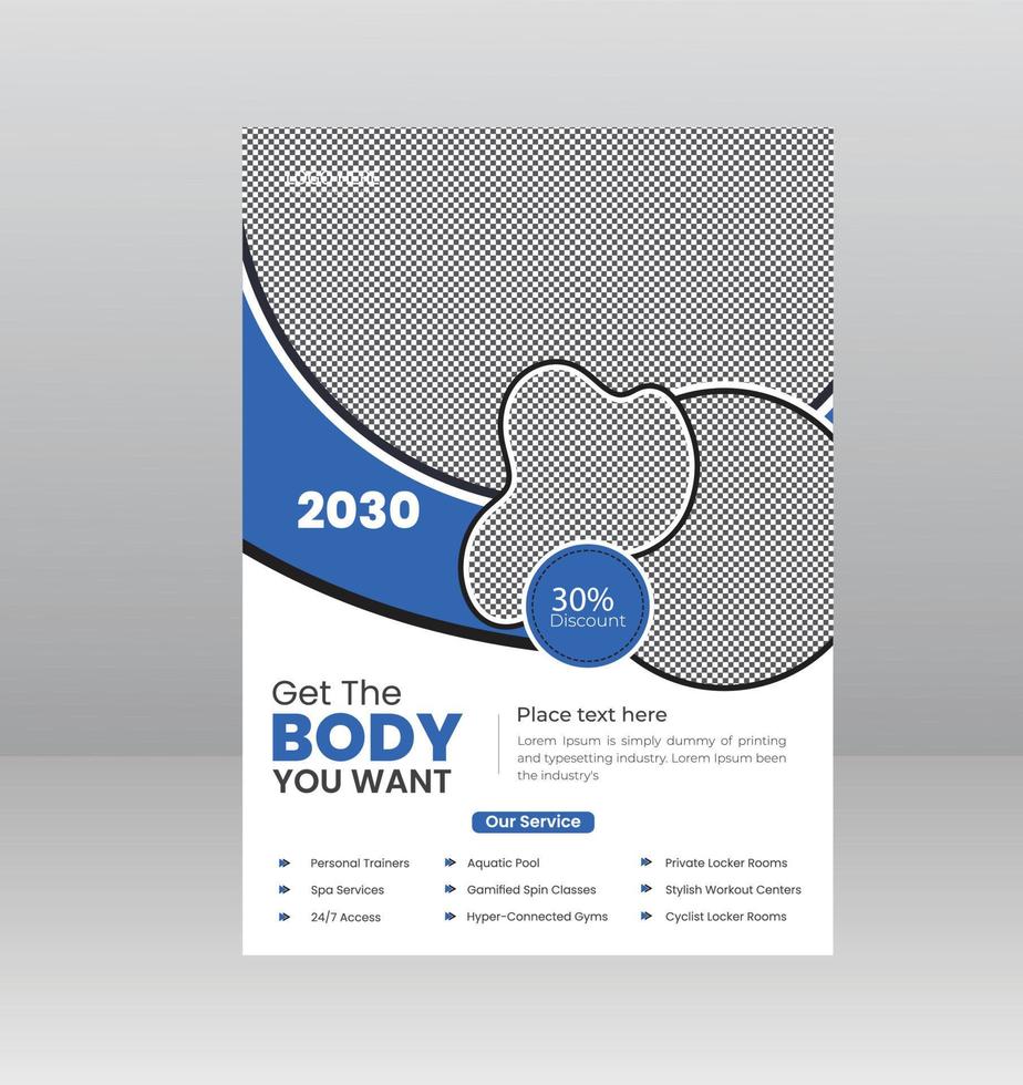 Gym or Fitness Flyer Template Design vector