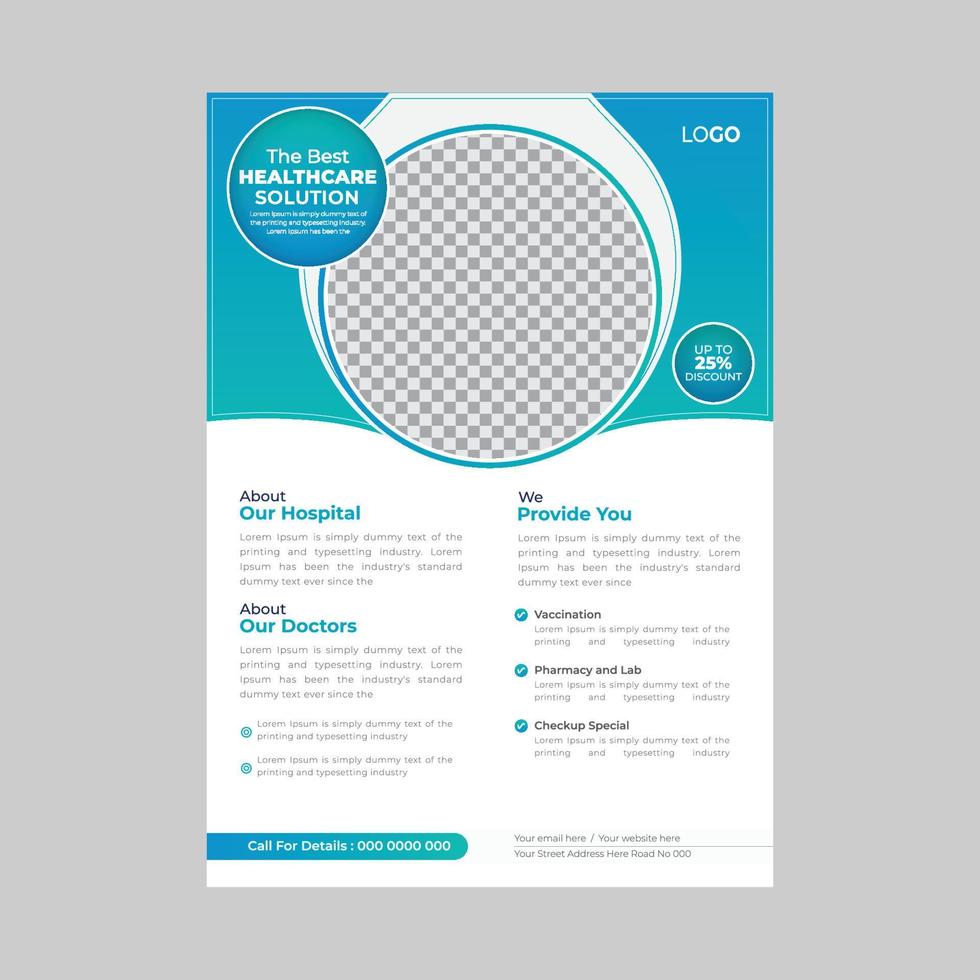 Medical or Healthcare Flyer Template Design vector