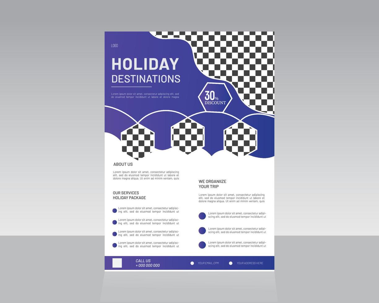 Tours Or Travel Flyer Template Design vector