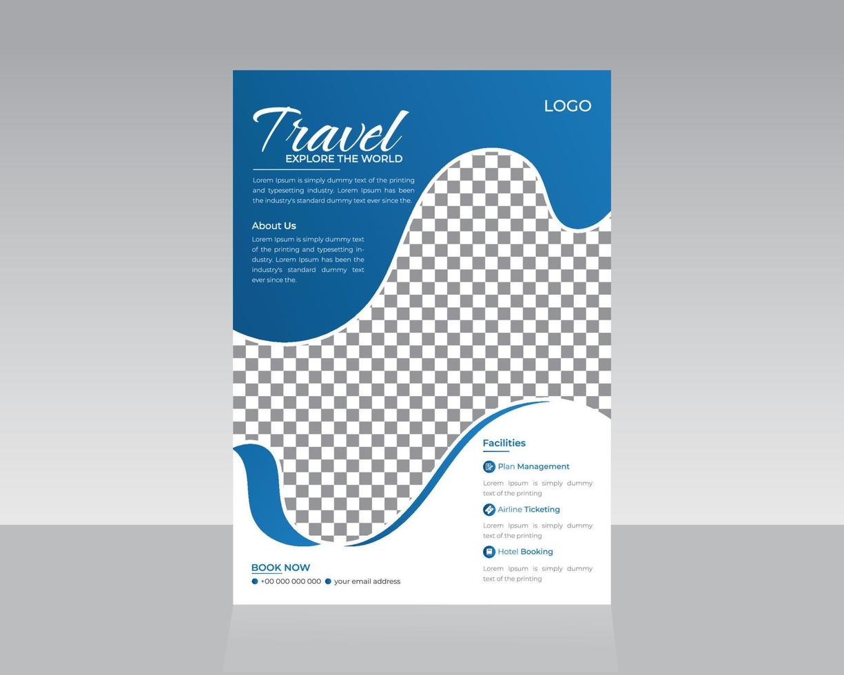 Travel or Tours Flyer Template Design vector