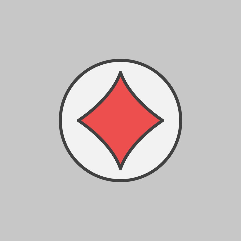 Circle with Diamonds Playing Card Suit vector concept icon