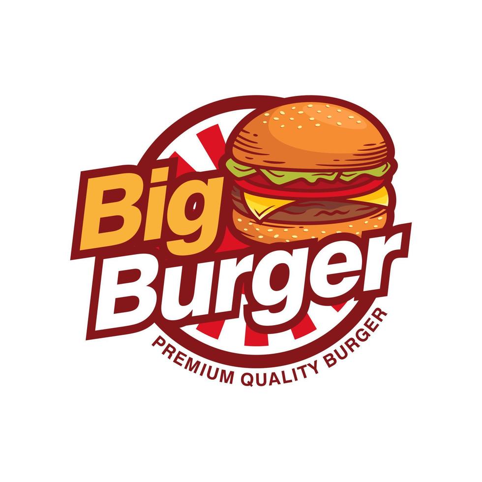 Hot Burgers Vector Logo Illustration. Modern burgers emblem. Vector art.