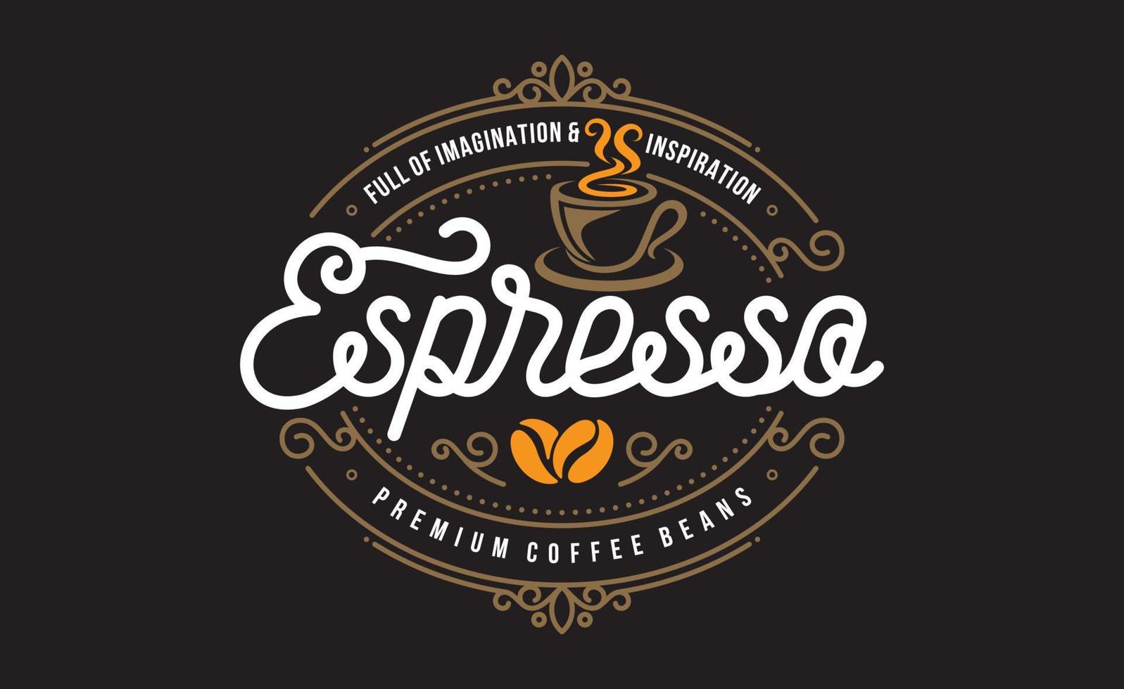 plantilla de logotipo de café vintage. logotipo de cafeína. insignias retro vintage. insignia de café retro. ilustración vectorial vector