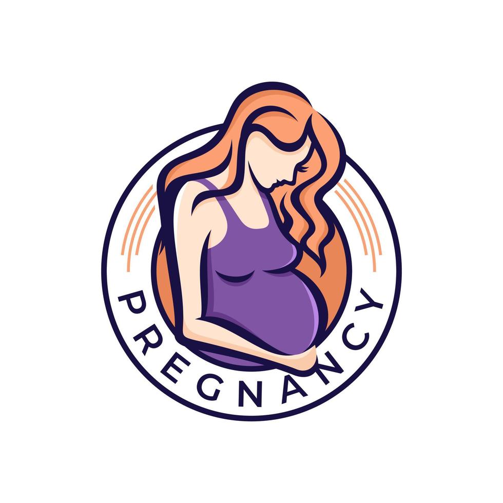 Pregnancy Pregnant Woman Maternal Logo Vector Icon Illustration