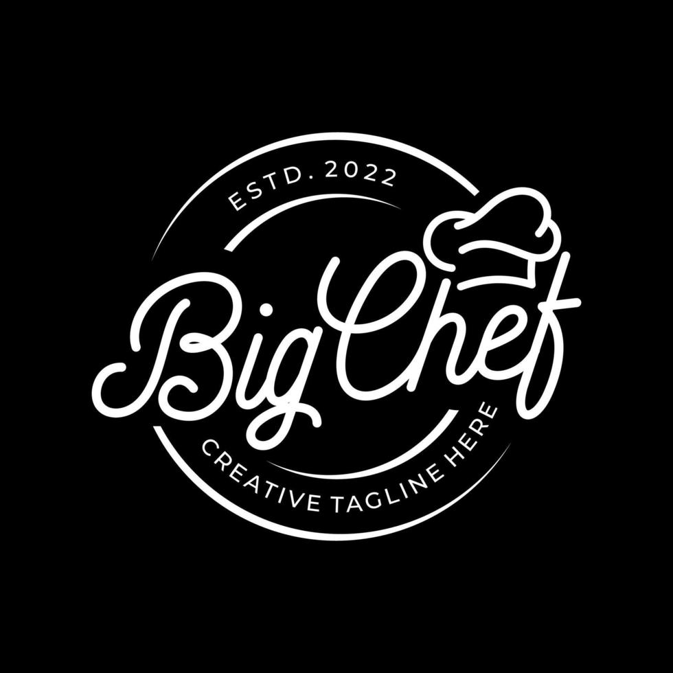 kitchen chef vintage design logo vector template