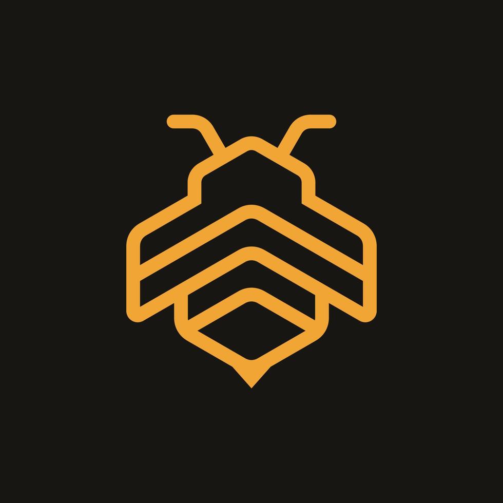 Creative Geometric Bee Logo Design Template vector