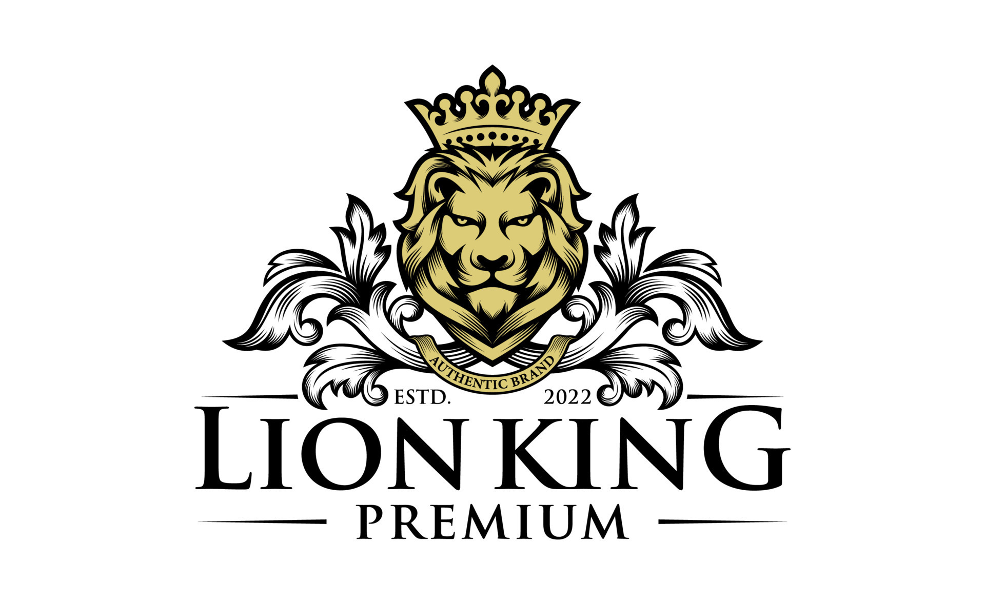 Royal king lion crown symbols. Elegant gold Leo animal logo. Premium luxury  brand identity icon. Vector illustration. 17485095 Vector Art at Vecteezy