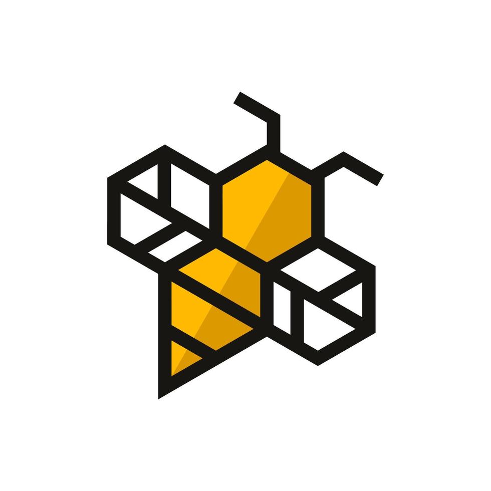 Creative Geometric Bee Logo Design Template vector