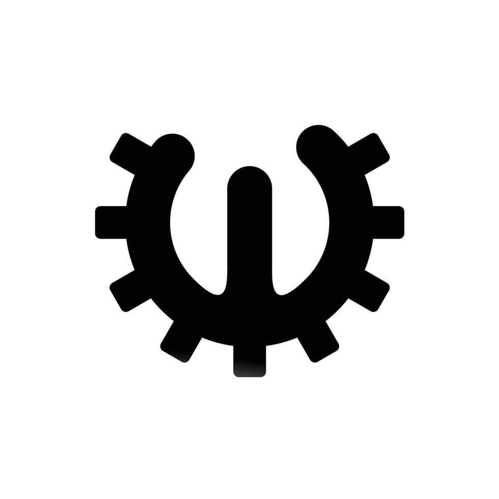 engranaje rueda dentada letra w círculo redondo diseño de logotipo en negrita vector