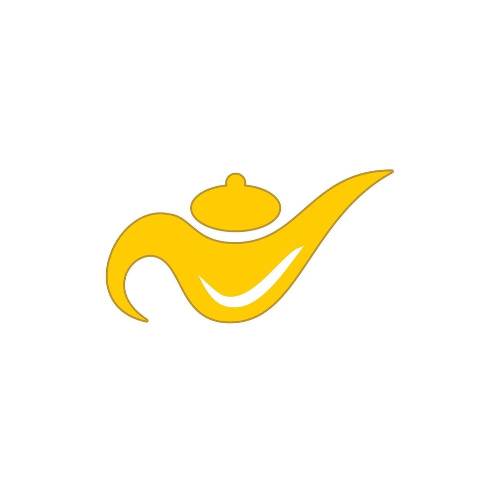 logotipo de la lámpara del genio alladino vector