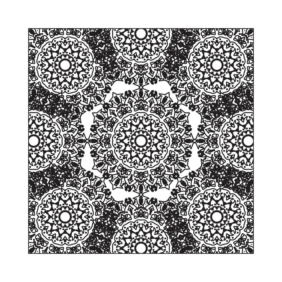 Hand drawn frame with mandala. decoration in ethnic oriental doodle ornaments. vector