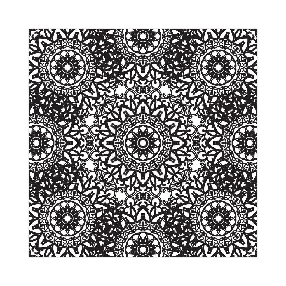 Hand drawn frame with mandala. decoration in ethnic oriental doodle ornaments. vector