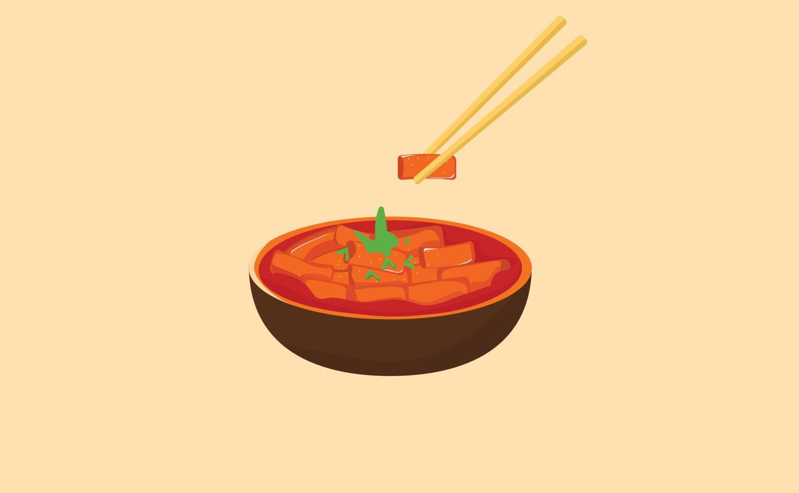 topokki comida coreana vector