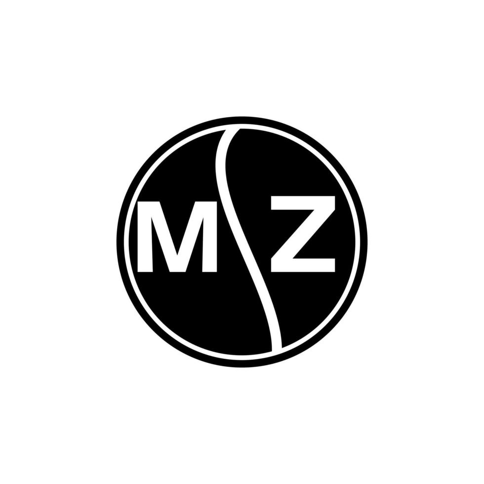 mz letter logo design.mz creative initial mz letter logo design . concepto de logotipo de letra de iniciales creativas mz. vector