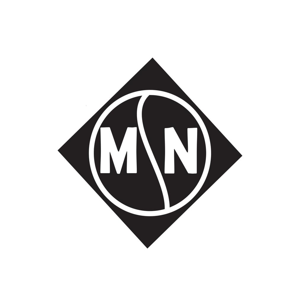 diseño del logotipo de la letra mn. diseño inicial creativo del logotipo de la letra mn. concepto de logotipo de letra de iniciales creativas mn. vector