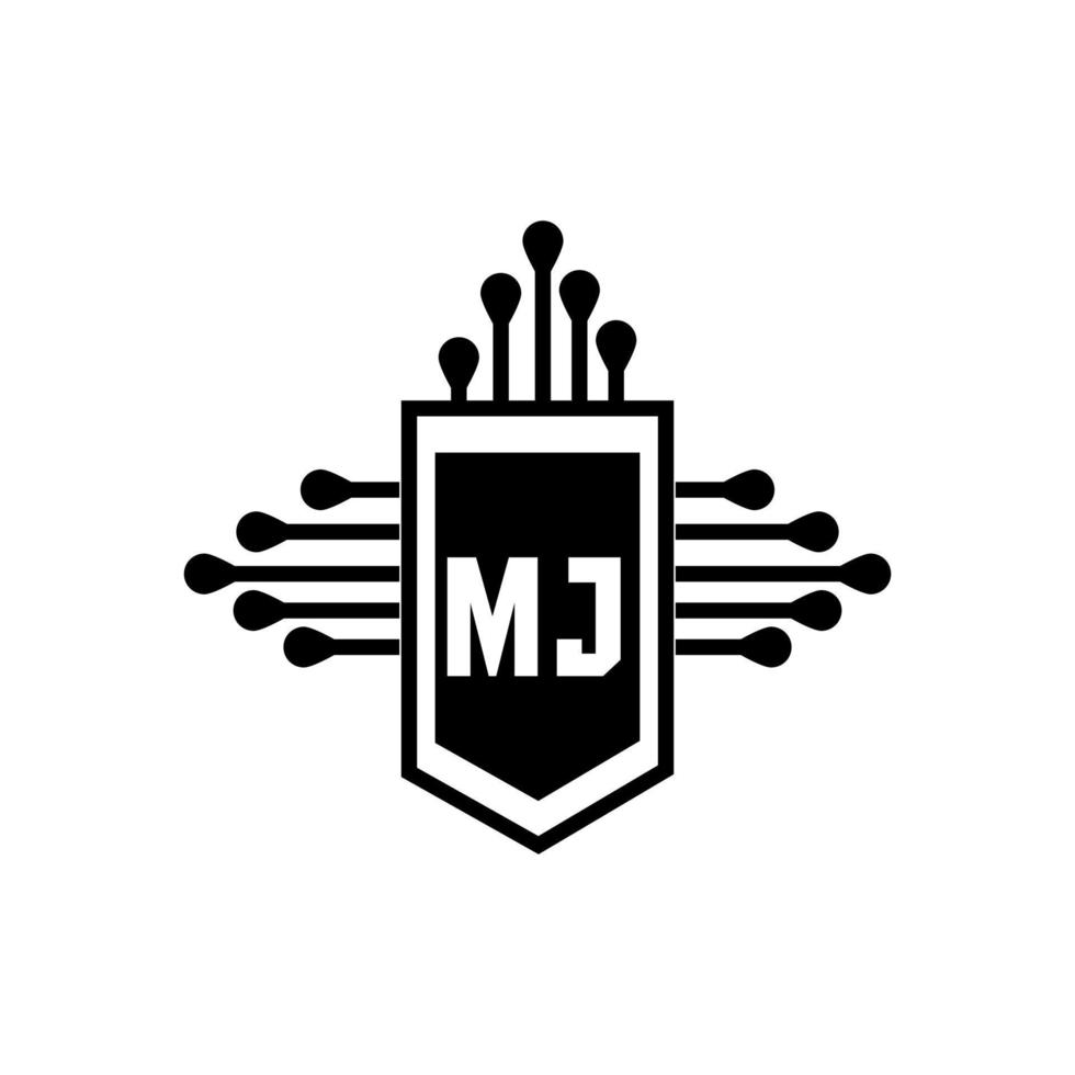 diseño del logotipo de la letra mj.mj diseño inicial creativo del logotipo de la letra mj. concepto de logotipo de letra de iniciales creativas mj. vector