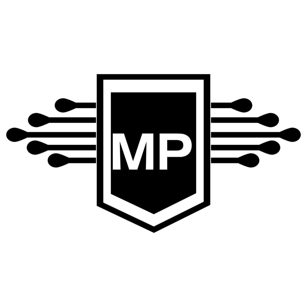 diseño del logotipo de la letra mp.mp diseño creativo inicial del logotipo de la letra mp. mp concepto creativo del logotipo de la letra de las iniciales. vector