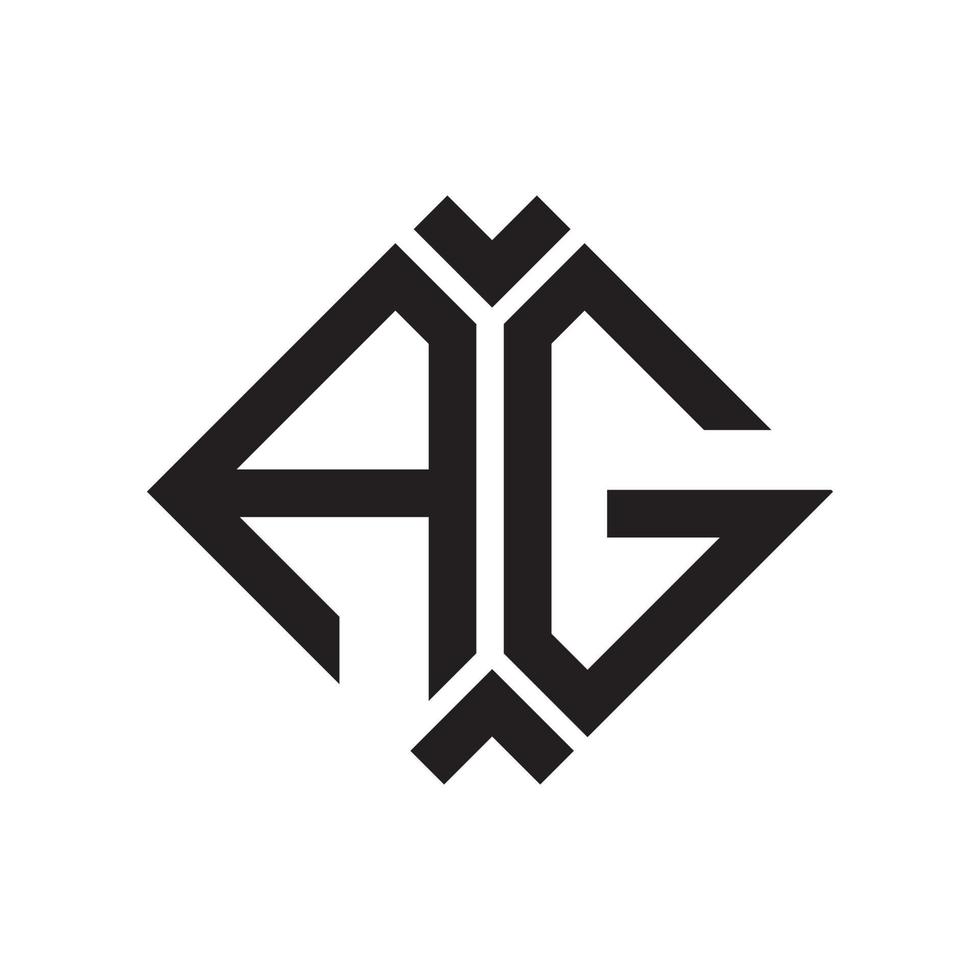 diseño de logotipo de letra ag.ag diseño de logotipo de letra ag inicial creativo. concepto de logotipo de letra de iniciales creativas ag. vector