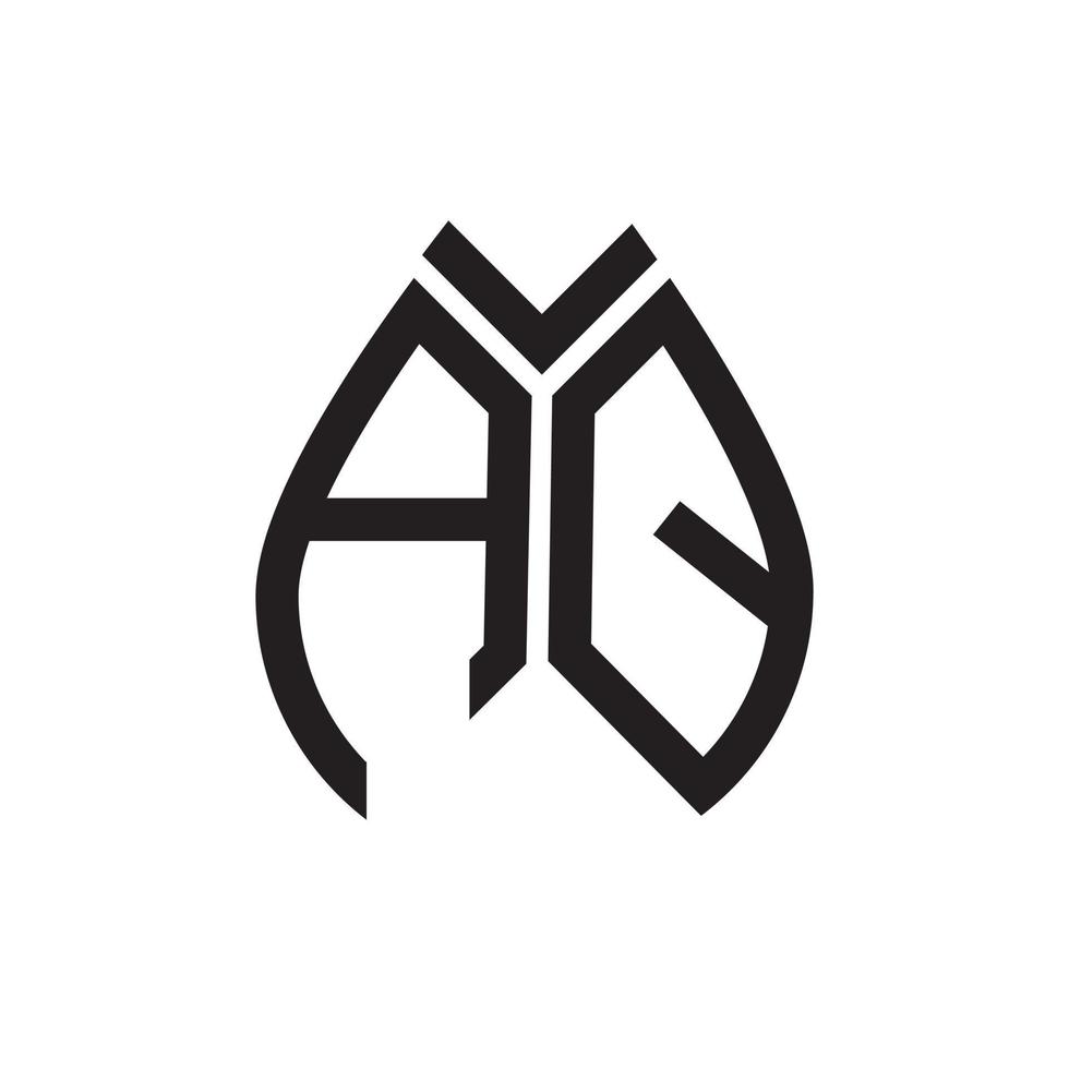 diseño del logotipo de la letra aq.aq diseño inicial creativo del logotipo de la letra aq. concepto de logotipo de letra de iniciales creativas aq. vector