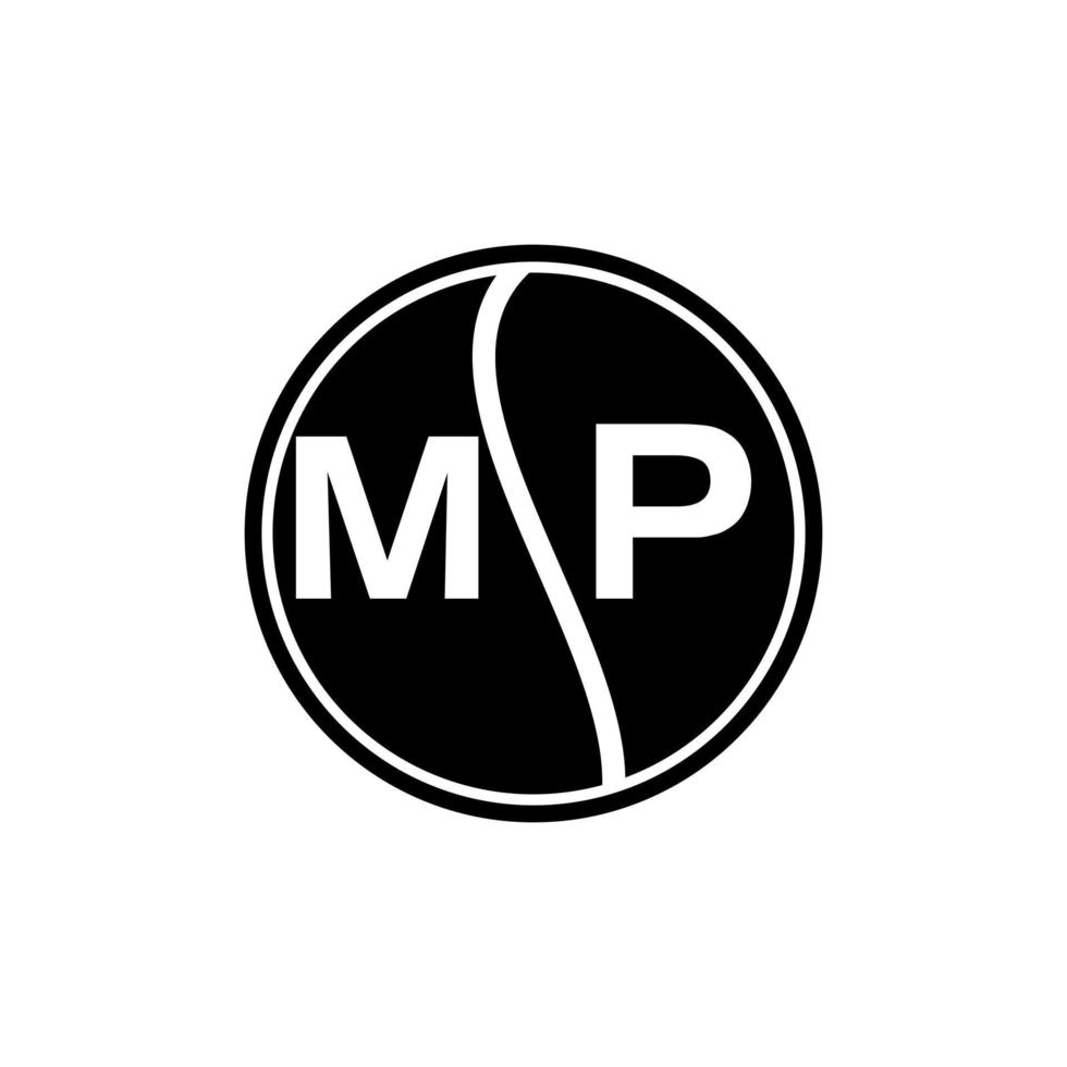 diseño del logotipo de la letra mp.mp diseño creativo inicial del logotipo de la letra mp. mp concepto creativo del logotipo de la letra de las iniciales. vector