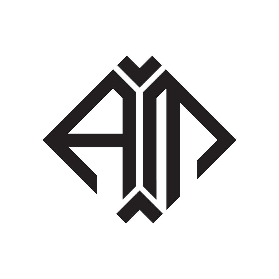 AM letter logo design.AM creative initial AM letter logo design . AM creative initials letter logo concept. vector