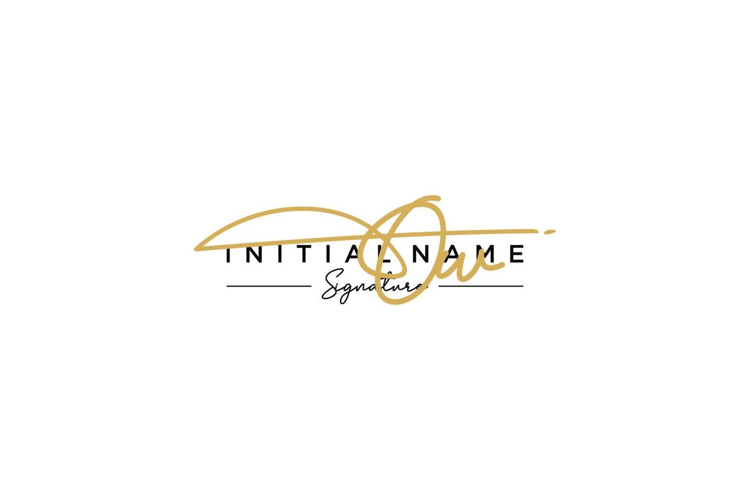 Initial OW signature logo template vector. Hand drawn Calligraphy lettering Vector illustration.