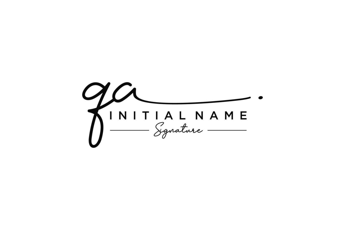 Initial QA signature logo template vector. Hand drawn Calligraphy lettering Vector illustration.