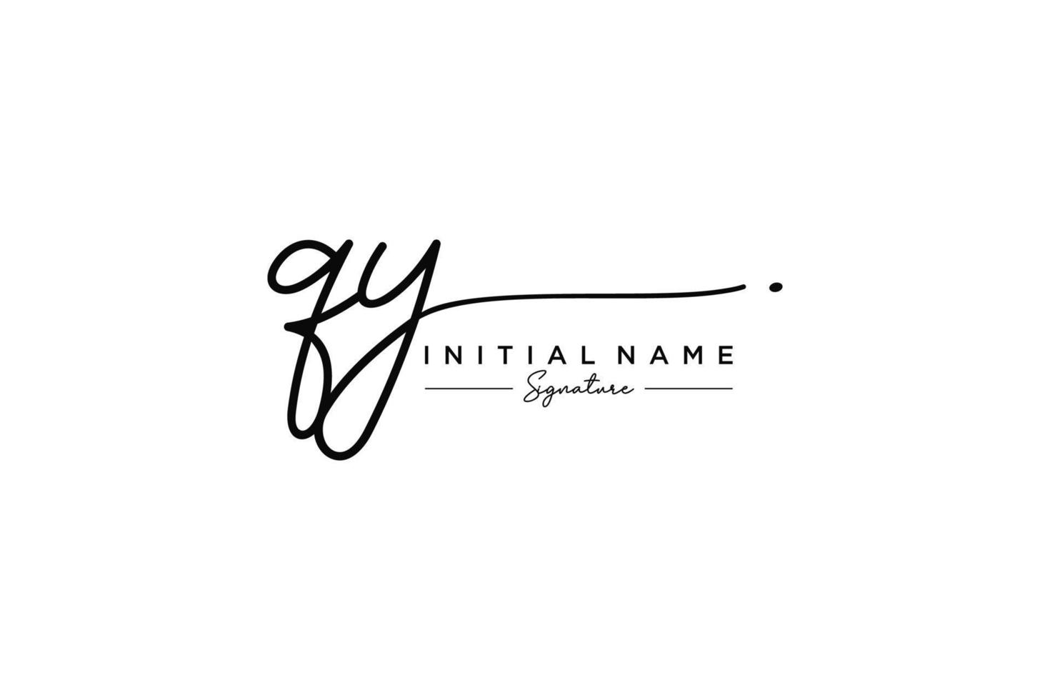 Initial QY signature logo template vector. Hand drawn Calligraphy lettering Vector illustration.