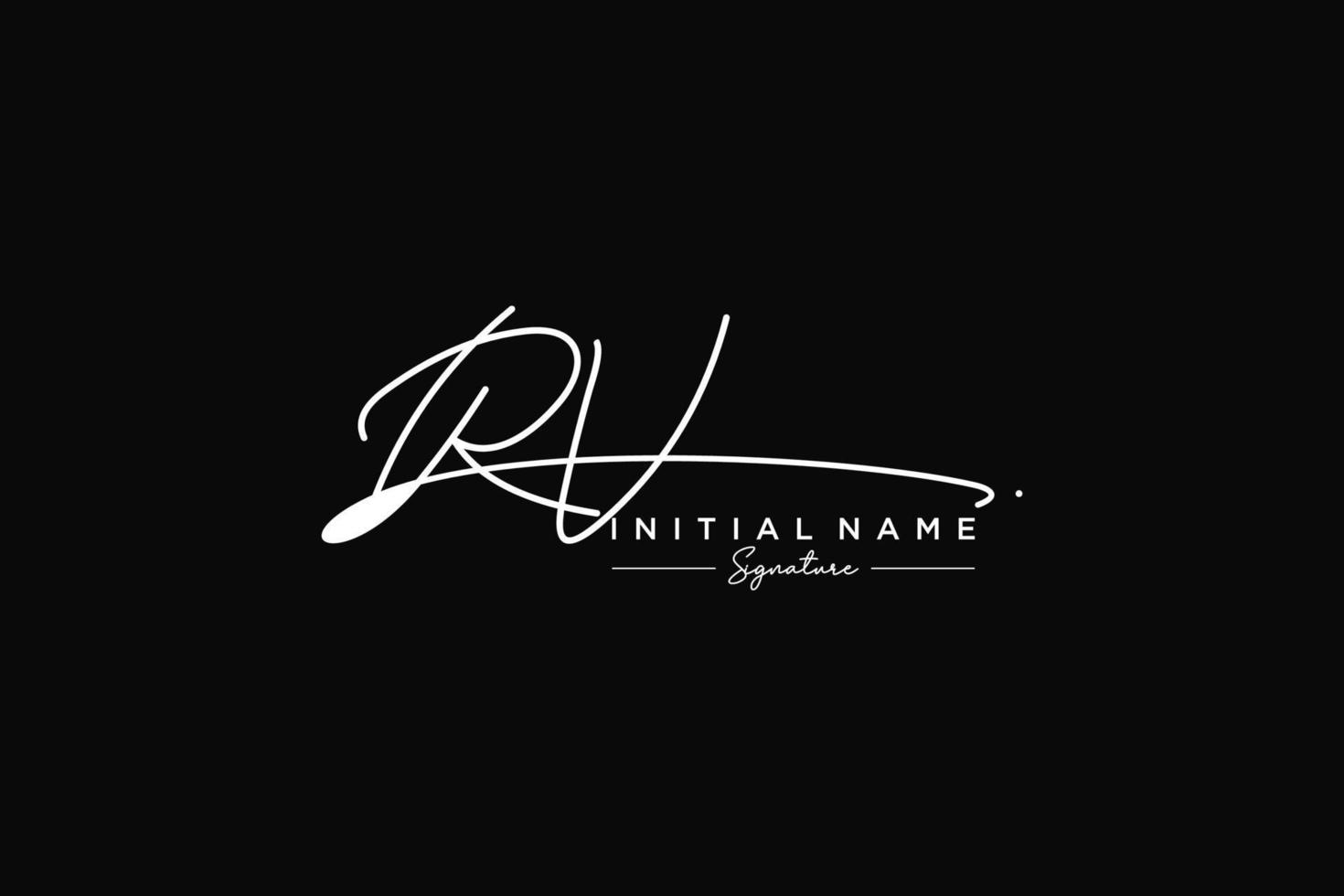 Initial RV signature logo template vector. Hand drawn Calligraphy lettering Vector illustration.