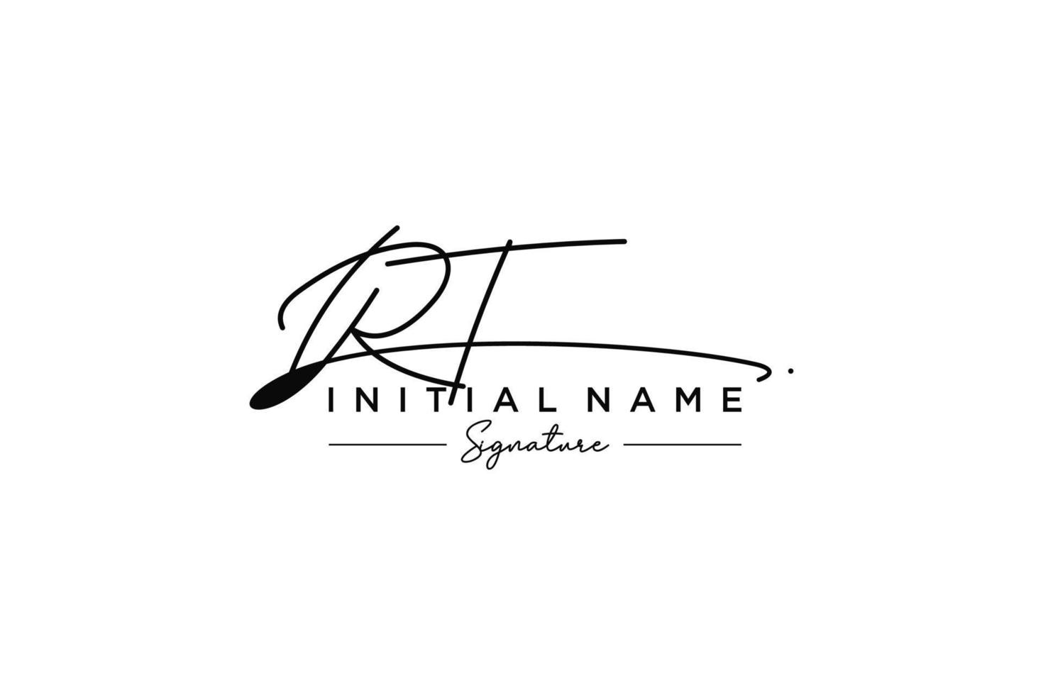 Initial RT signature logo template vector. Hand drawn Calligraphy lettering Vector illustration.