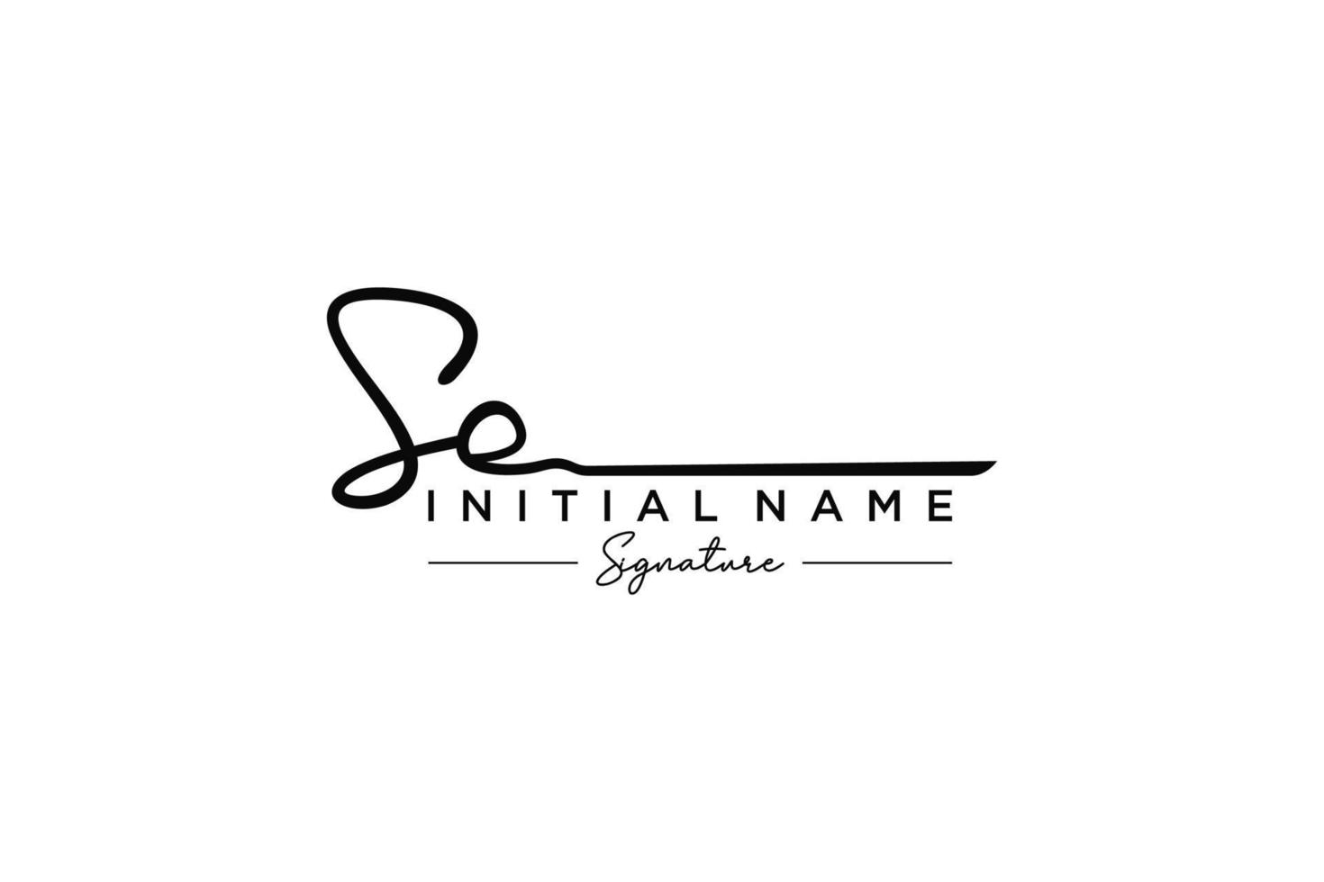 Initial SE signature logo template vector. Hand drawn Calligraphy lettering Vector illustration.