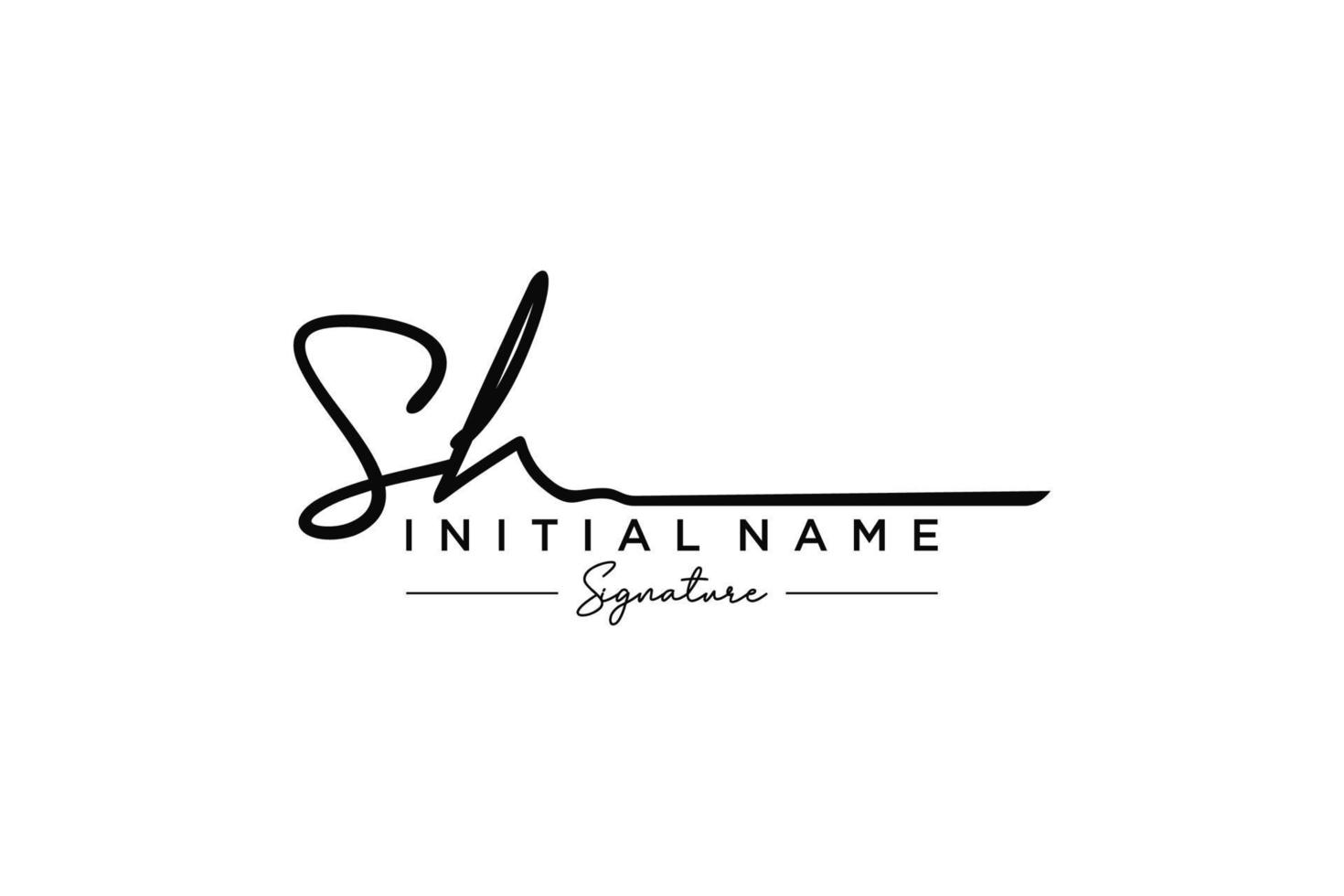 Initial SH signature logo template vector. Hand drawn Calligraphy lettering Vector illustration.