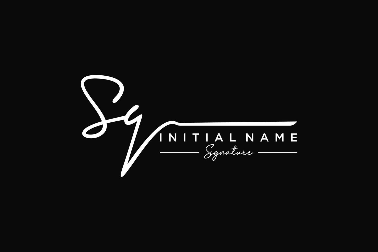 Initial SQ signature logo template vector. Hand drawn Calligraphy lettering Vector illustration.
