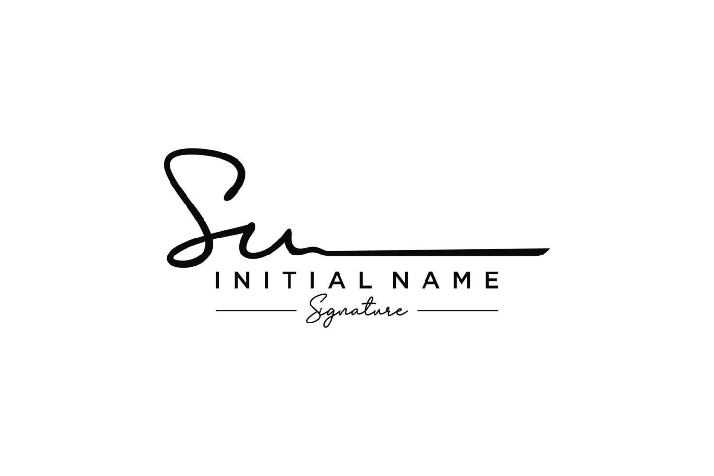 Initial SU signature logo template vector. Hand drawn Calligraphy lettering Vector illustration.