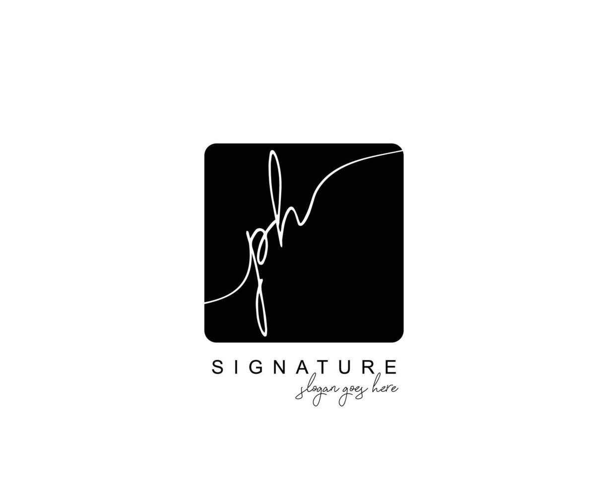Initial PH beauty monogram and elegant logo design, handwriting logo of initial signature, wedding, fashion, floral and botanical with creative template. vector