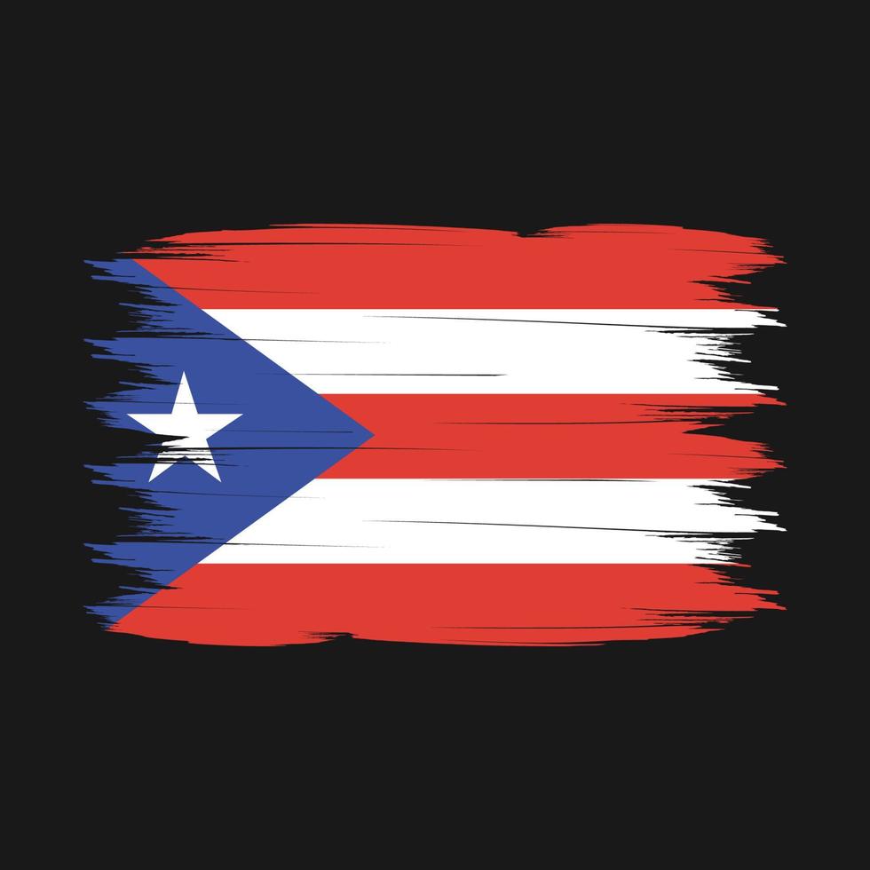 Puerto Rico Flag Brush Vector