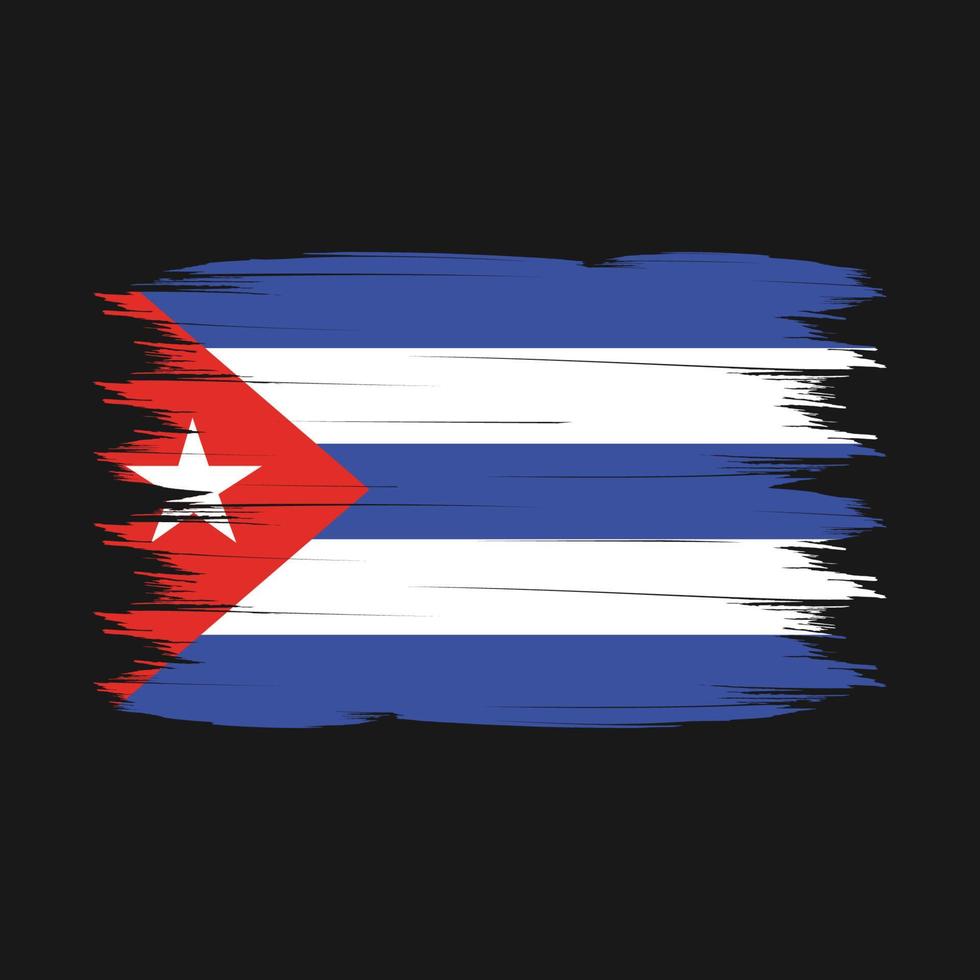 Cuba Flag Brush Vector
