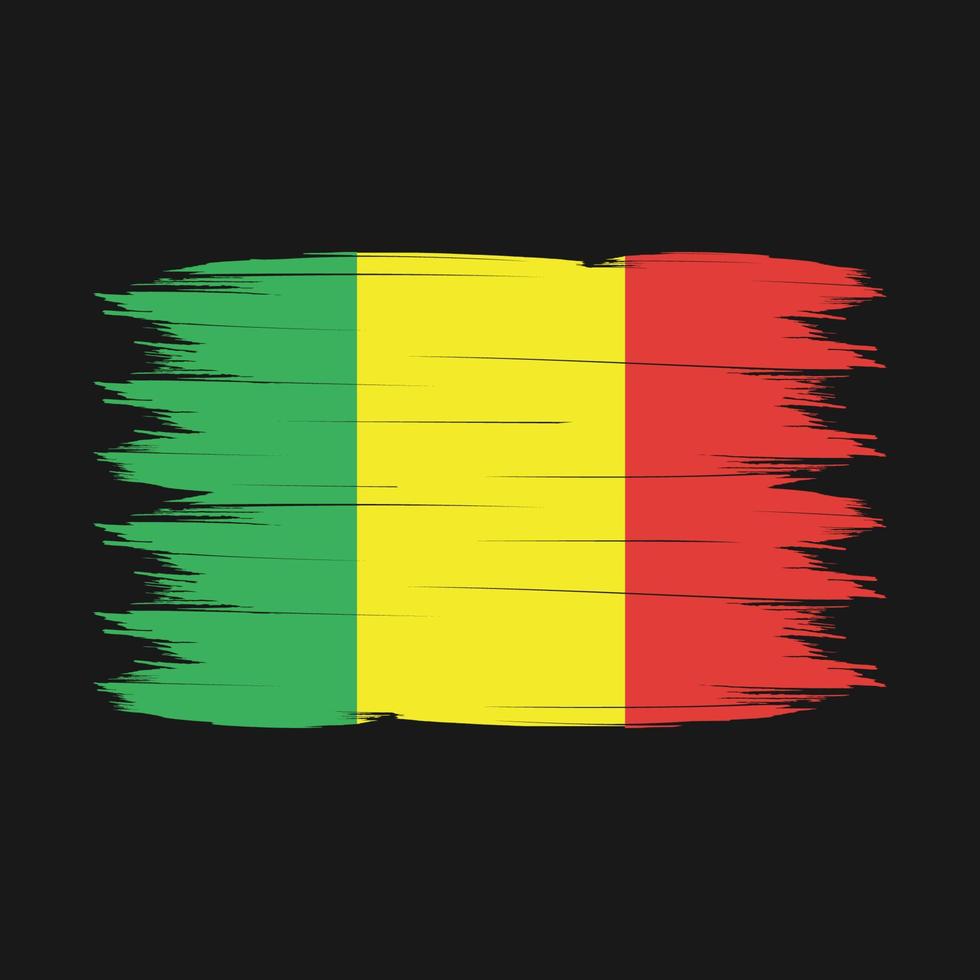 vector de pincel de bandera de mali