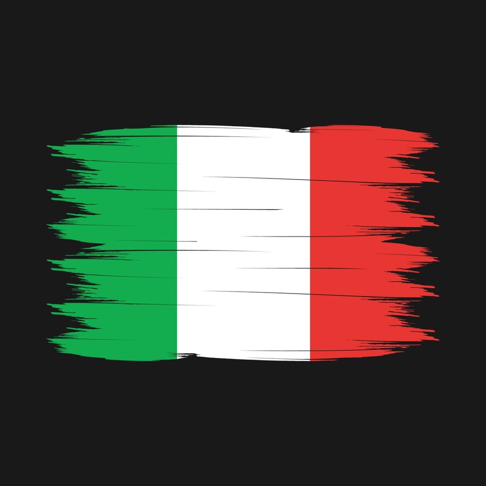 vector de pincel de bandera de italia