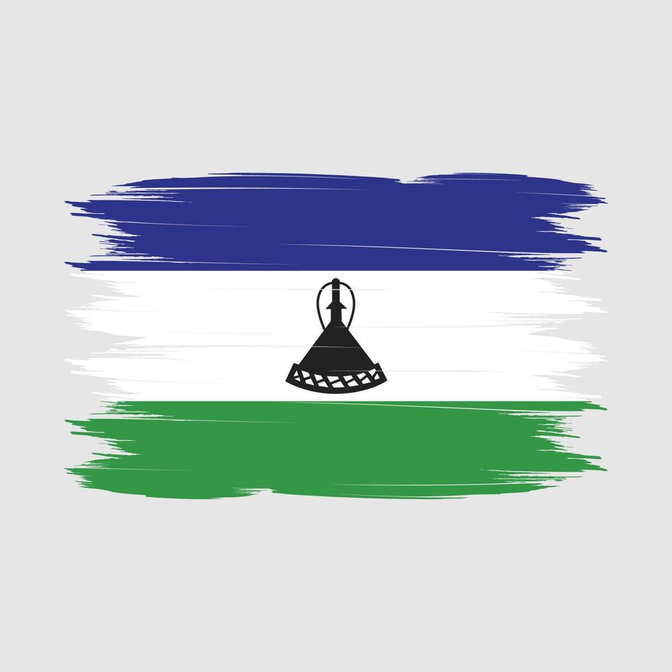 vector de pincel de bandera de lesotho