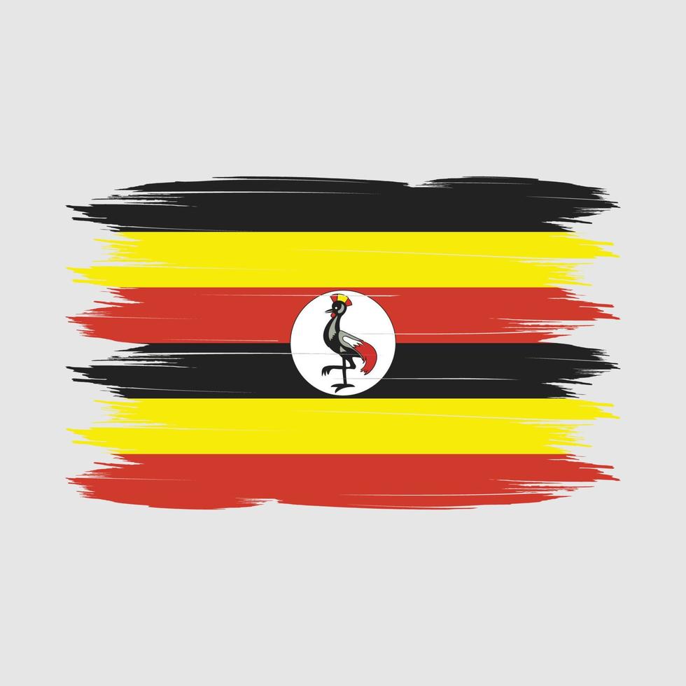 Uganda Flag Brush Vector